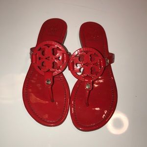 Red patented classic Tory Burch sandal